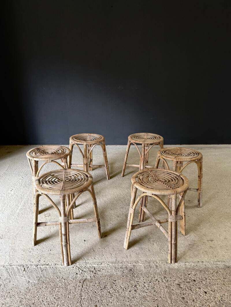 Boho Design Bamboo Krukkenset, Italië, ca. jaren 1960 photo for sale