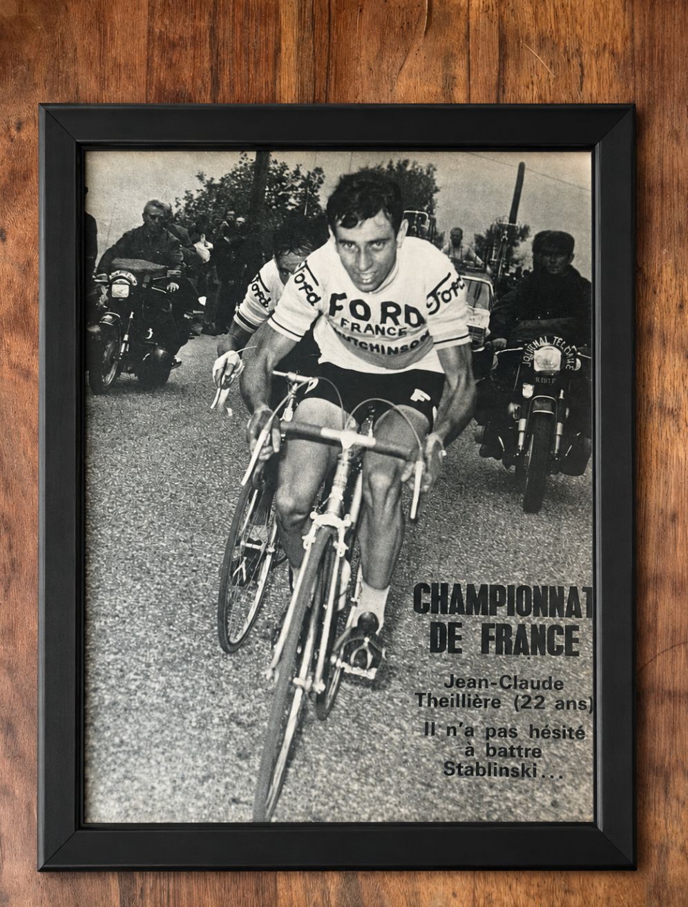 Vintage Tour De France Cycling Print C1966 Jean Claude Theilliere