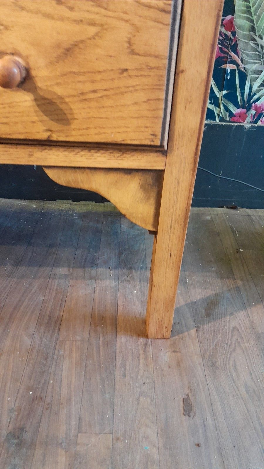 Vintage Solid Light Oak Chest Of 3 Dovetail Jointed Drawers photo vintage