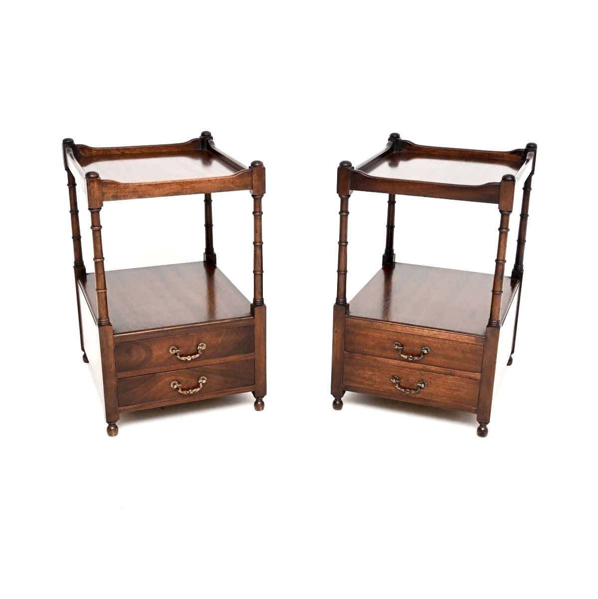 Pair Of Antique Georgian Style Mahogany Side Tables
