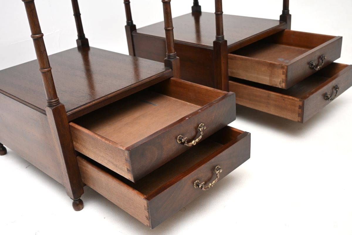 Pair Of Antique Georgian Style Mahogany Side Tables photo Furniture