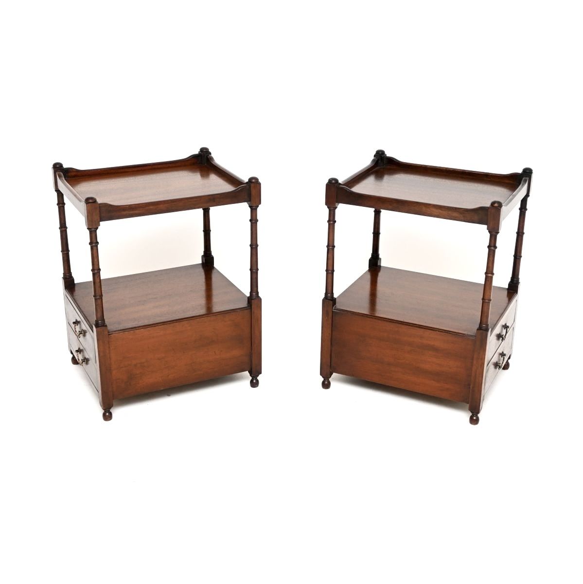 Pair Of Antique Georgian Style Mahogany Side Tables photo buy