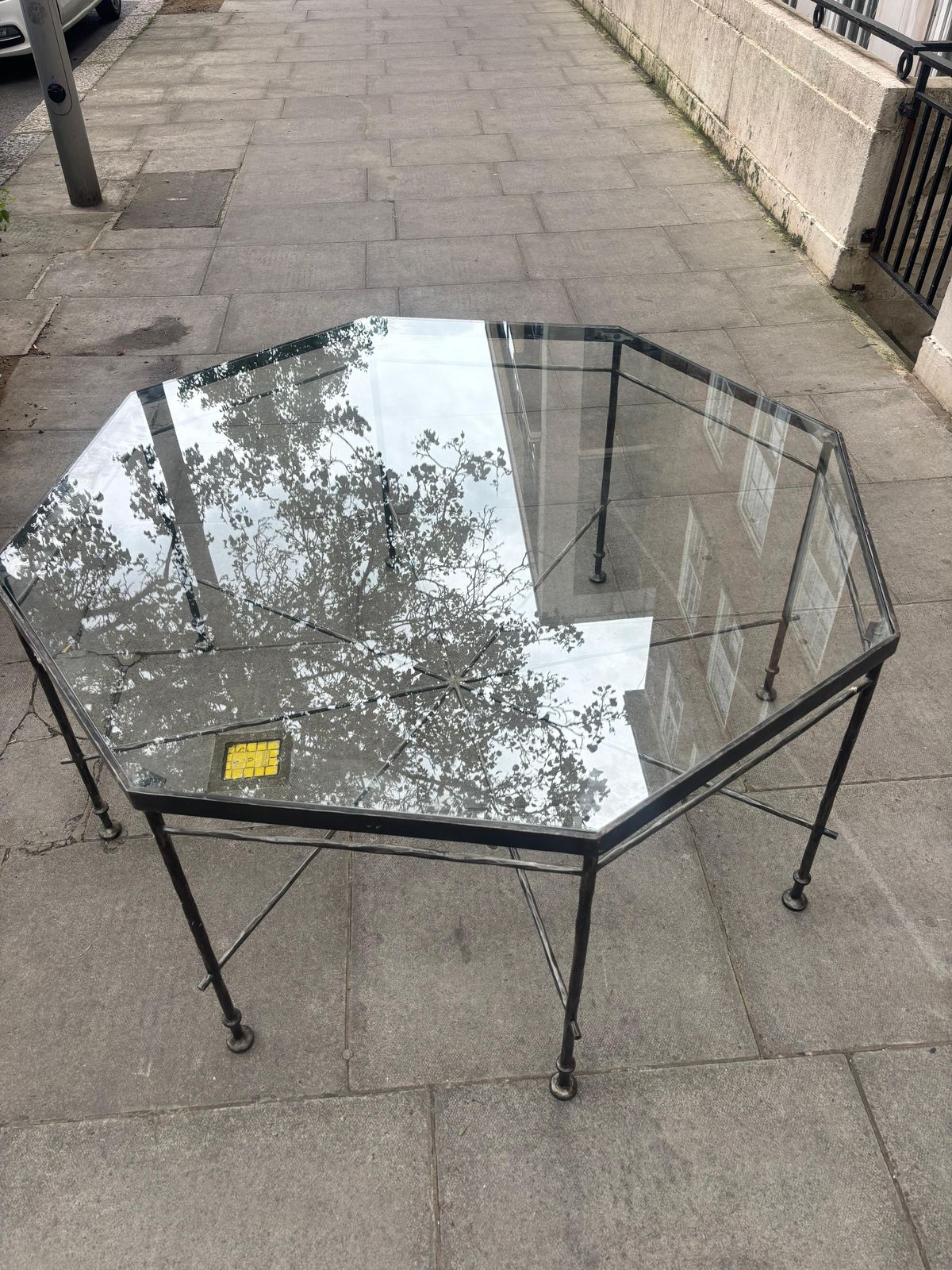 Octagonal Glass Topped Table