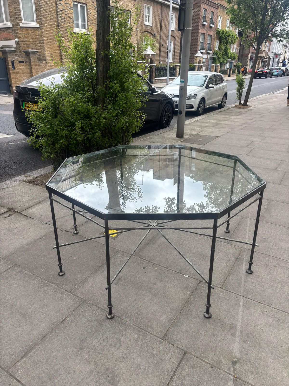 Octagonal Glass Topped Table photo furniture