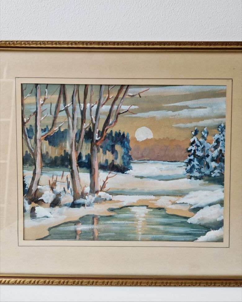 Painting Set "Winter Shores", Watercolor photo vinterior