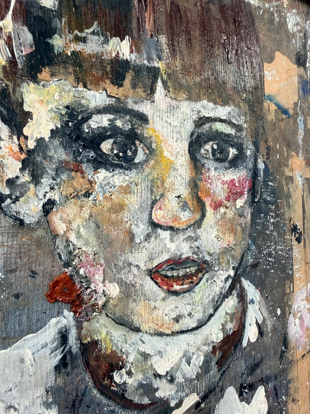 Original British Mid Century Art School Mixed Media Collage Oil On Board Abstract Signed  0143. photo vinterior