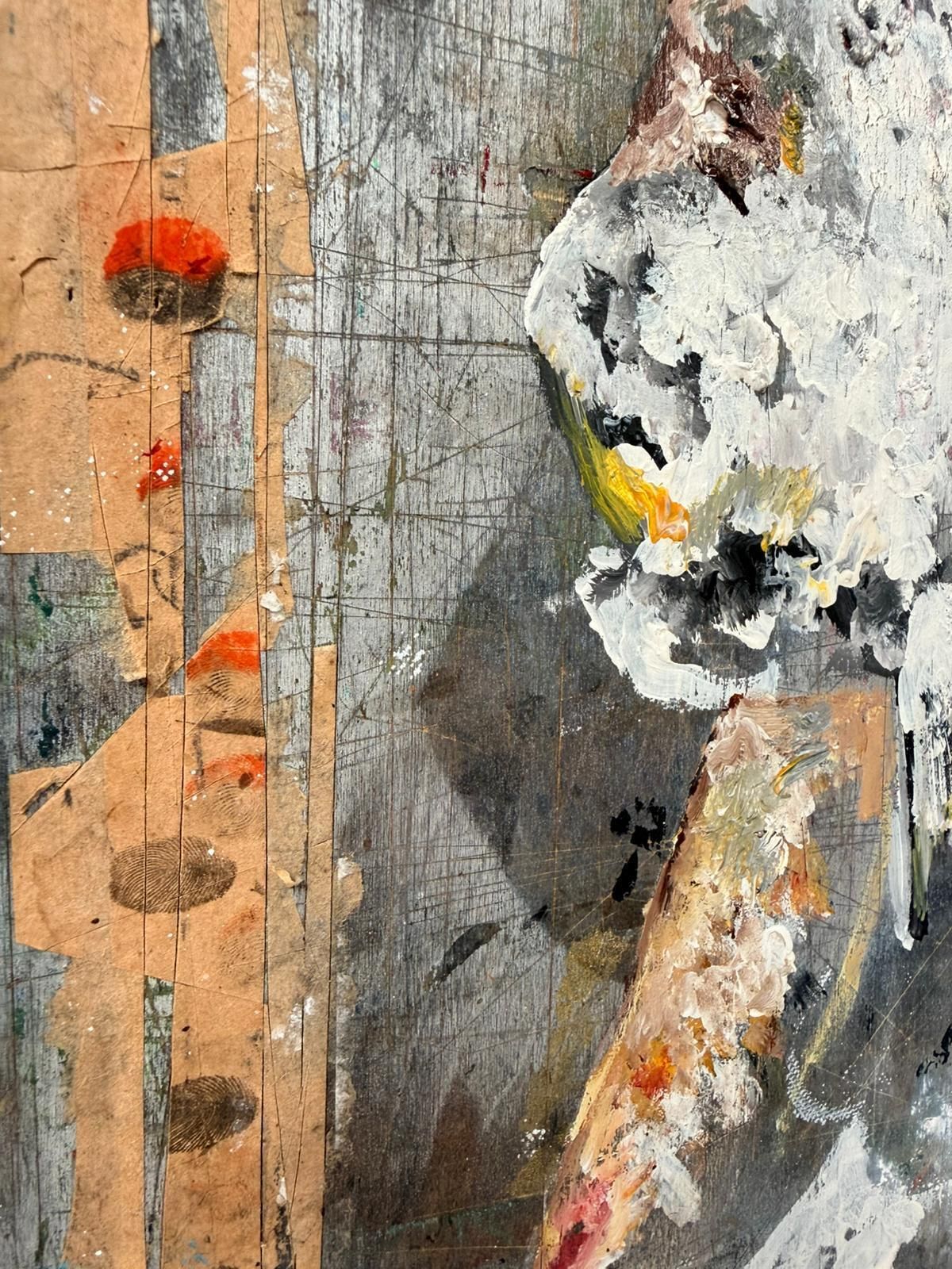 Art Original British Mid Century Art School Mixed Media Collage Oil On Board Abstract Signed  0143. photo