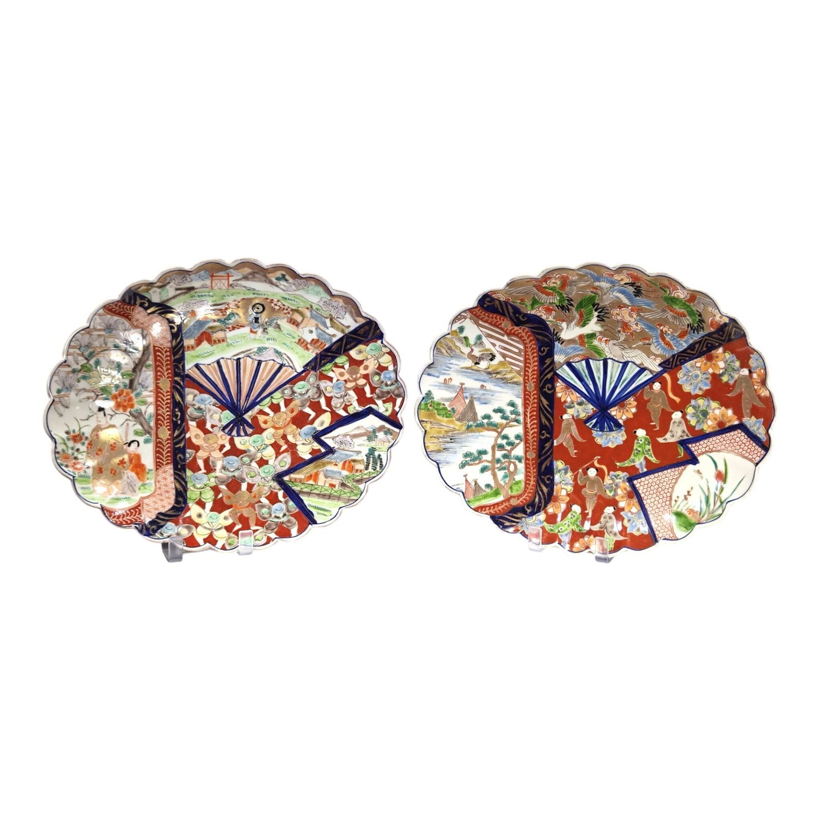 Large Pair Of Japanese Arita Imari Charger Plates, Meiji Period C.1880 1900