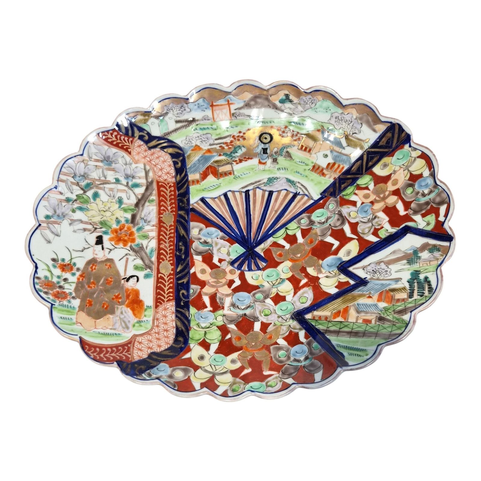 Large Pair Of Japanese Arita Imari Charger Plates, Meiji Period C.1880 1900 photo for sale