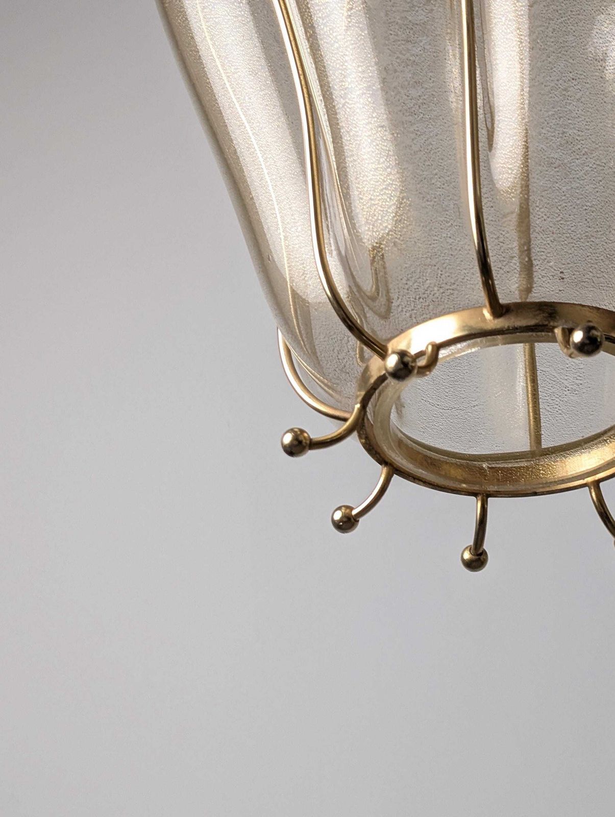 photo vinterior Barovier & Toso Murano Glass Blown Lantern With 24k Gold And Brass, 1960s