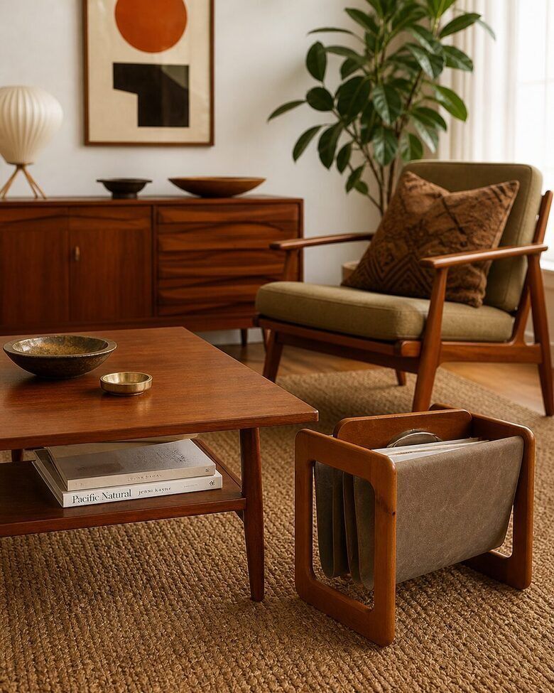 Deens design tijdschriftenrek, jaren 1960 – Teak photo furniture
