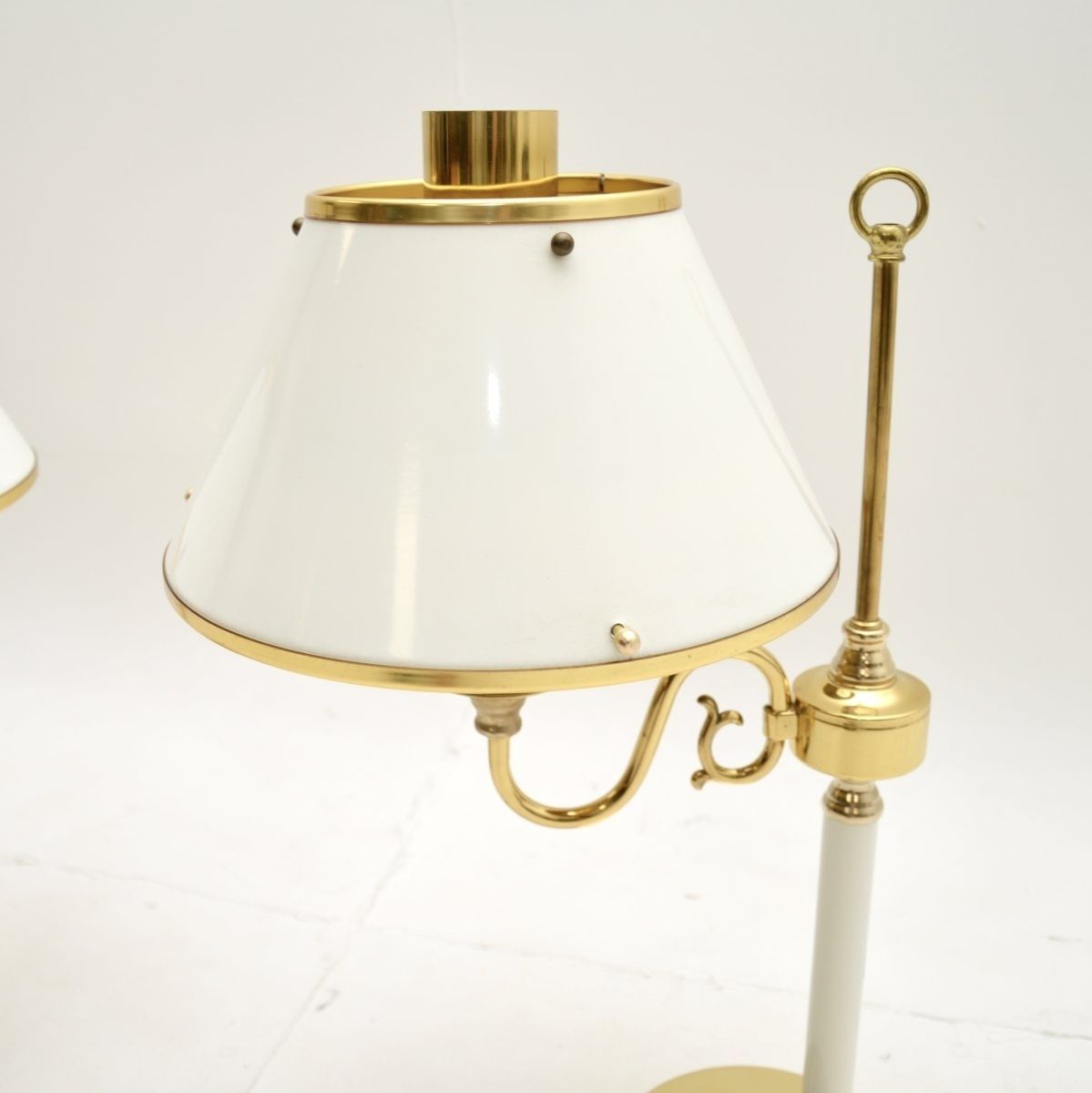 Pair Of Vintage Swedish Brass And Tole Table Lamps By Borens photo vintage