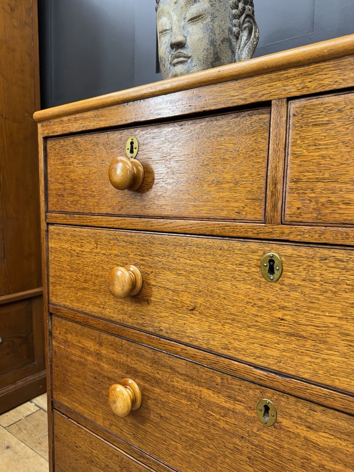 Antique Solid Oak Chest Of Drawers Bedroom Storage Furniture Drawers photo furniture