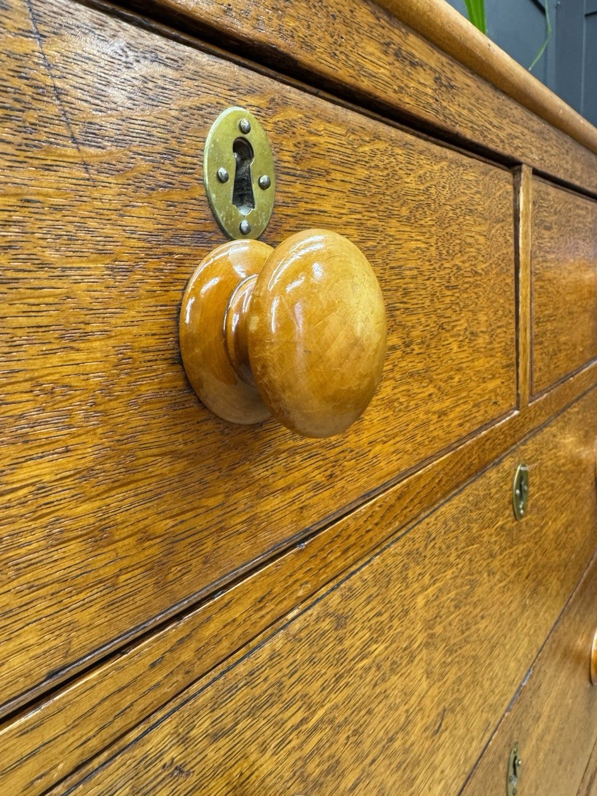Antique Solid Oak Chest Of Drawers Bedroom Storage Furniture Drawers photo vintage