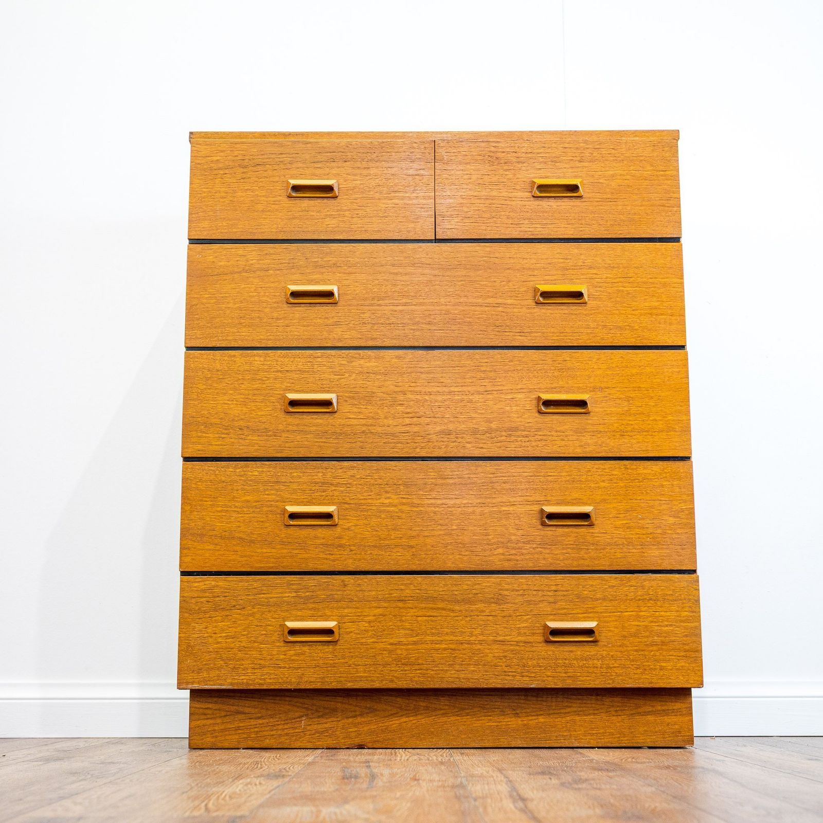East German Mid Century Teak Chest Of 6 Drawers photo for sale