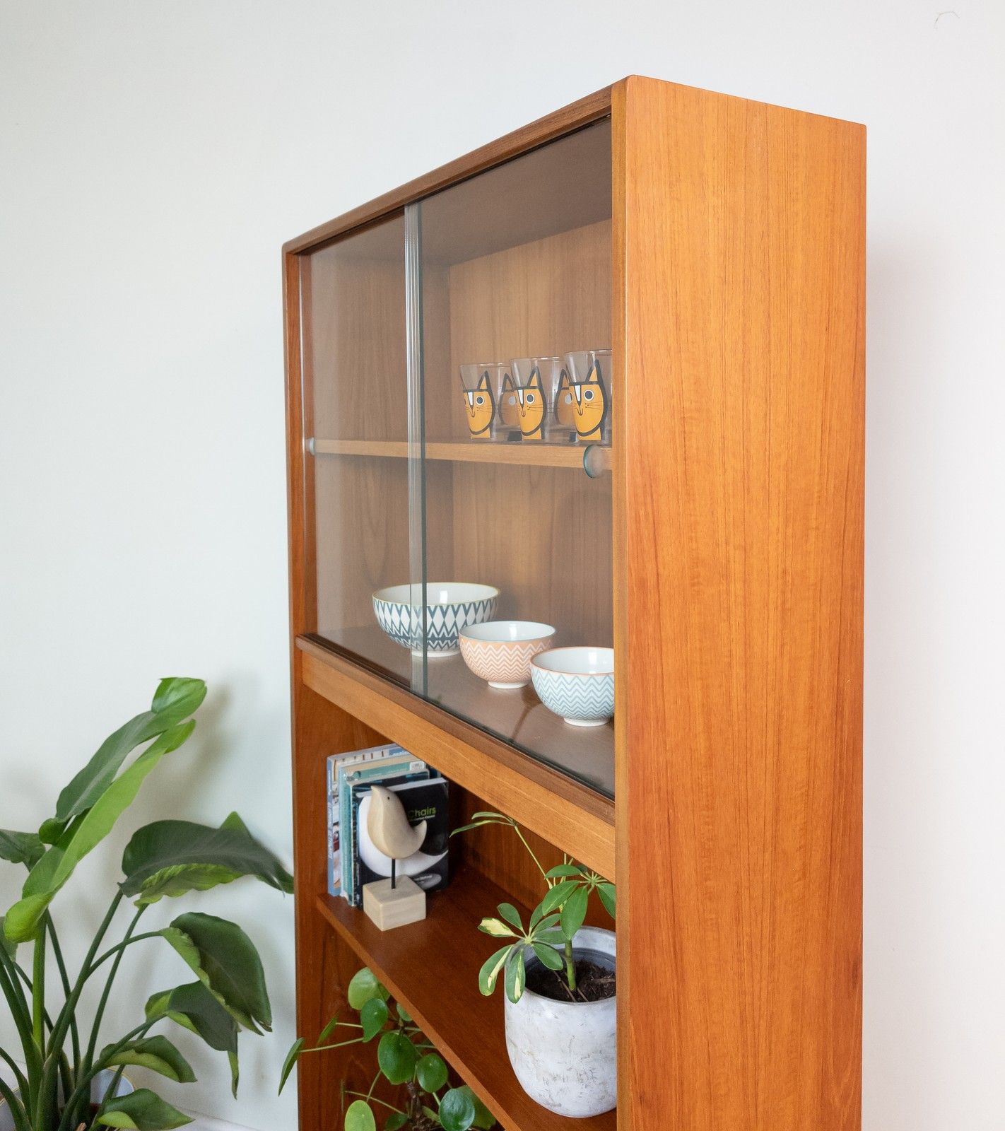 Refinished Vintage Mid Century Teak G Plan Bookcase Tall Shelf Shelves Bookshelf photo furniture