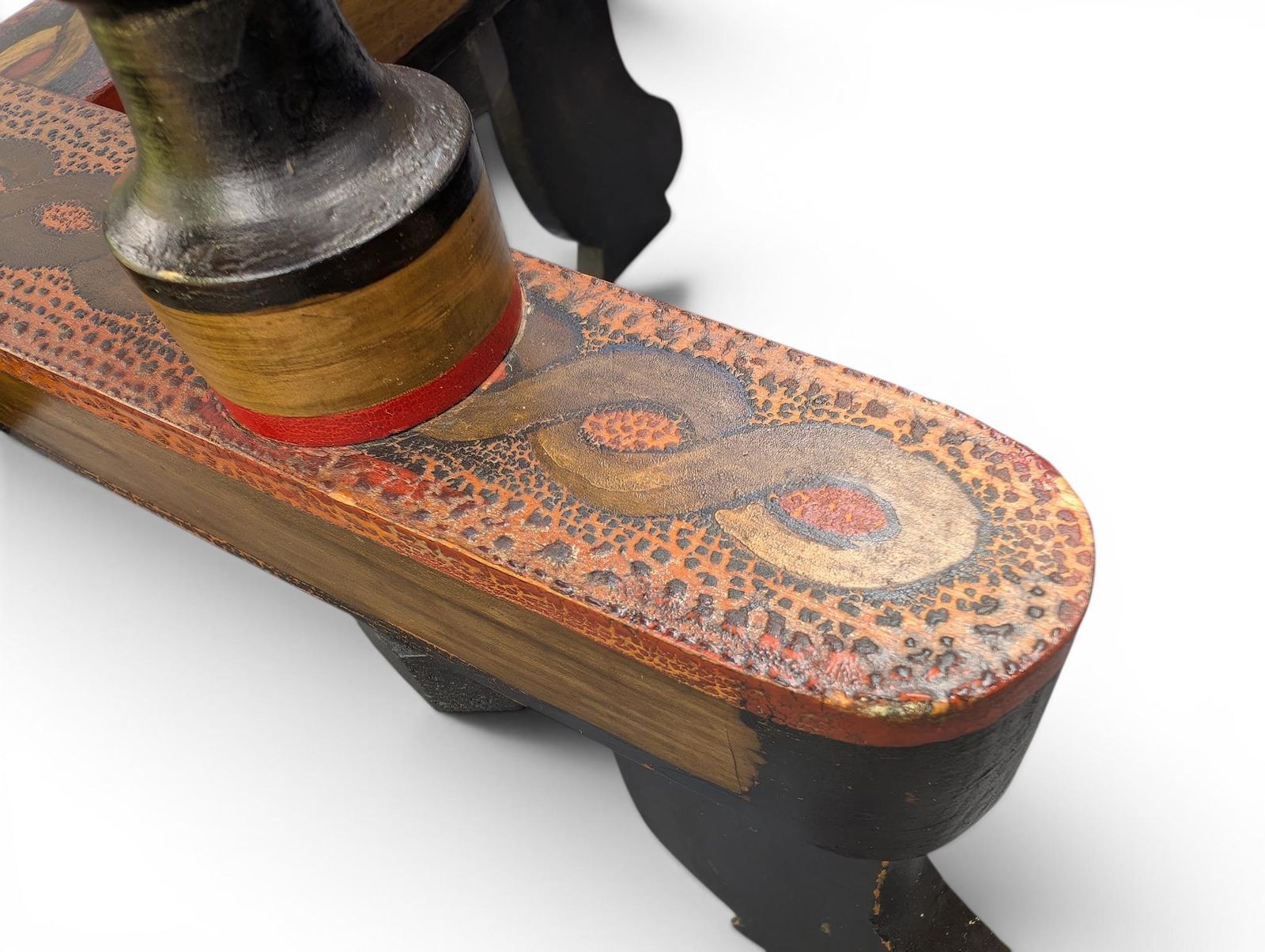 photo buy Antique Russian Khokhloma Folk Art Side Table, Early 20th Century