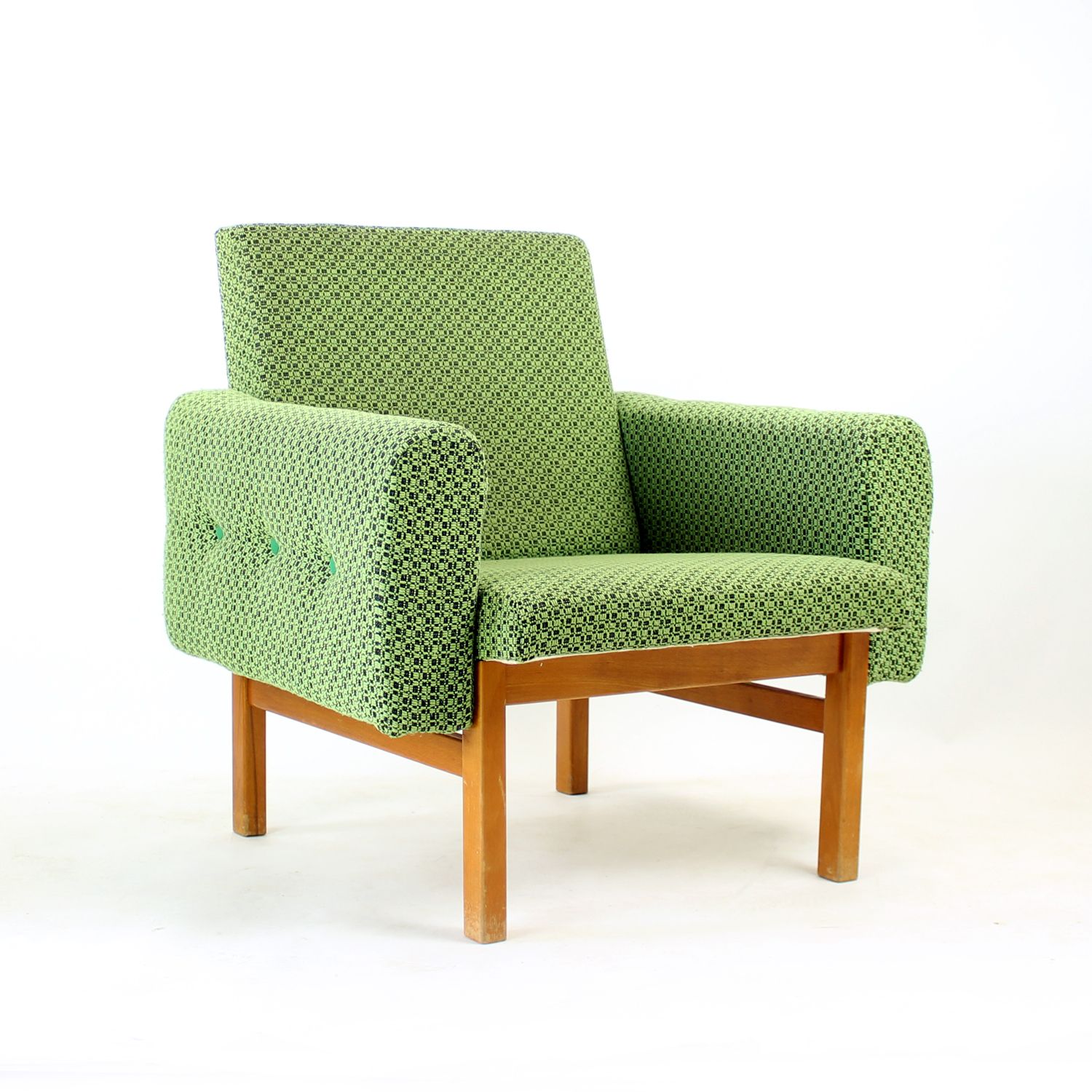 Mid-Century fauteuil in stof en beukenhout, Tsjecho-Slowakije, jaren 1960 photo buy