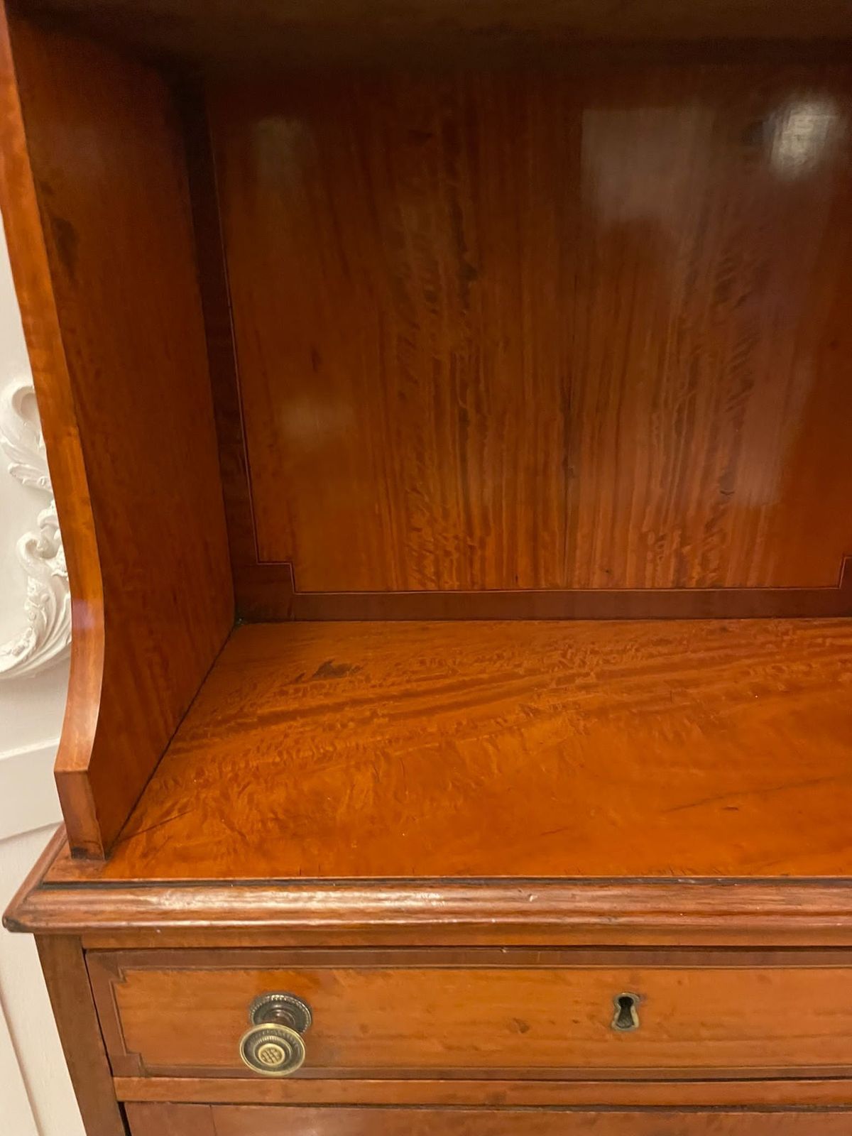 Rare Pair Of Gillows Antique Quality Satinwood Waterfall Bookcases photo for sale