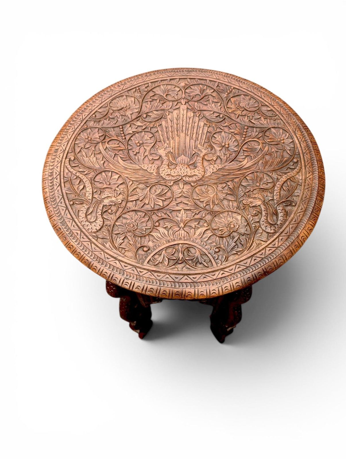Indonesian Carved Wood Side Table, Mid 20th Century photo Furniture