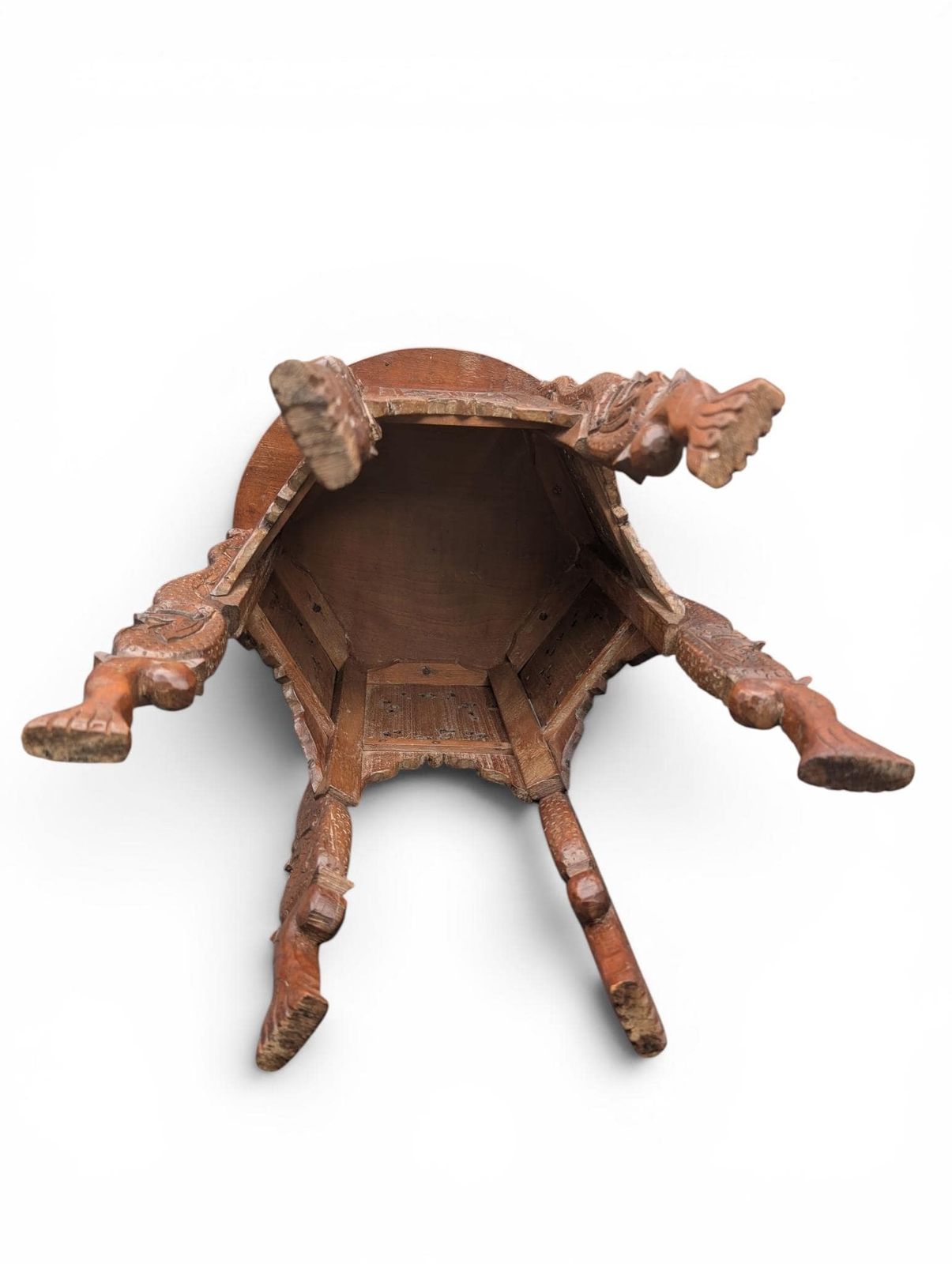 Furniture Indonesian Carved Wood Side Table, Mid 20th Century photo