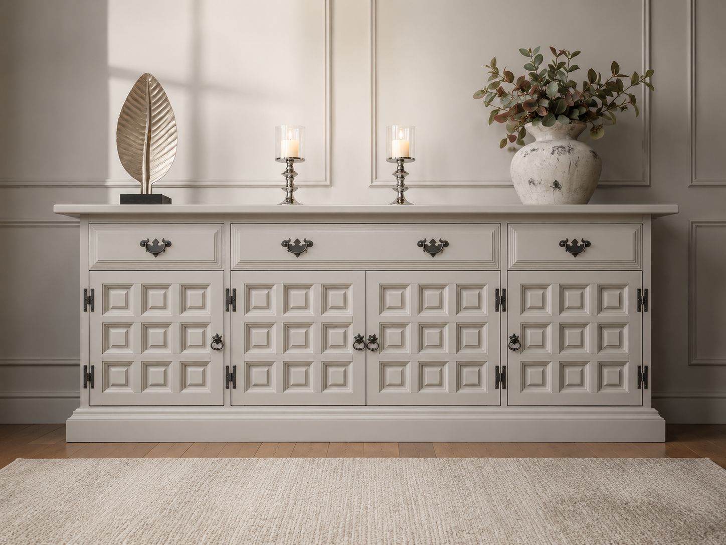 Large Solid Oak Sideboard Kitchen Dresser Console Dining Table