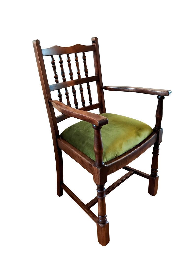 Chair With Green Velvet, Mid 20th Century