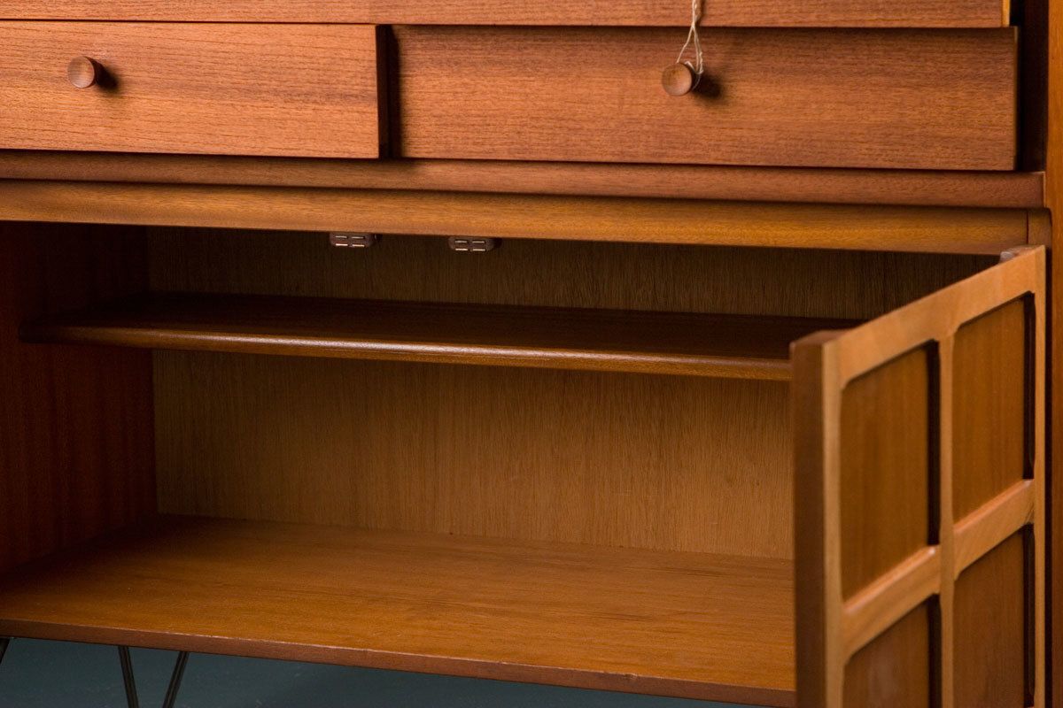 Nathan Mid Century Retro Teak Small Sideboard Drinks Cocktail Record 1970s On Hairpin Legs Or Tapered Teak Wooden Feet photo Furniture