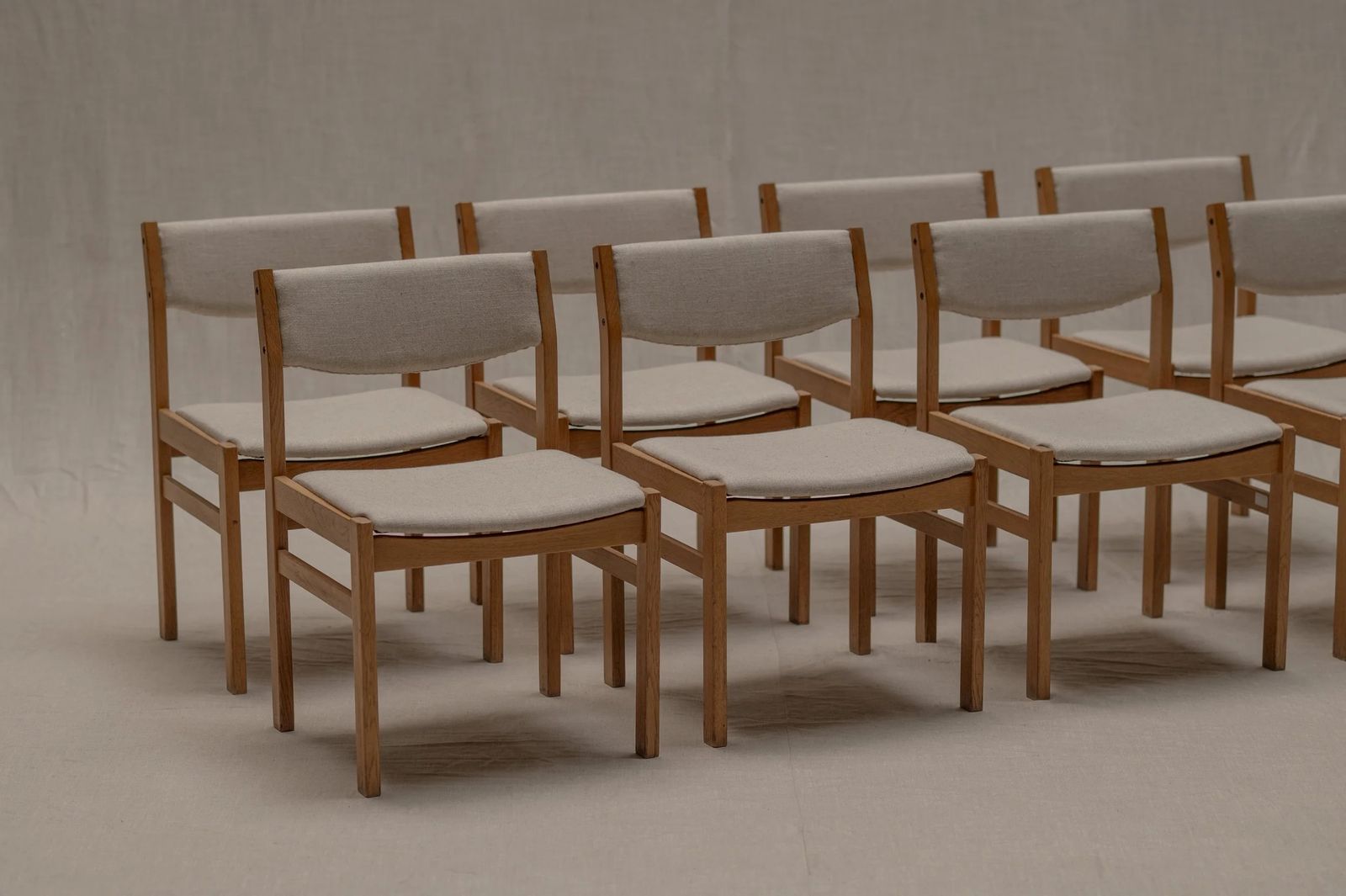 Set Of Eight Dining Chairs By Børge Mogensen For Fdb Møbler, Denmark photo for sale