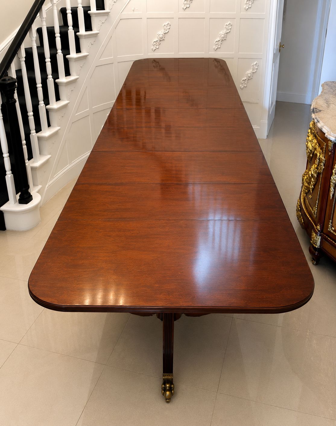 Antique English Mahogany Banquet Dining Table 22/24 Seater 4 Pedestal 3 Leaves 75 X 130 X 554 Cm photo 22500.0