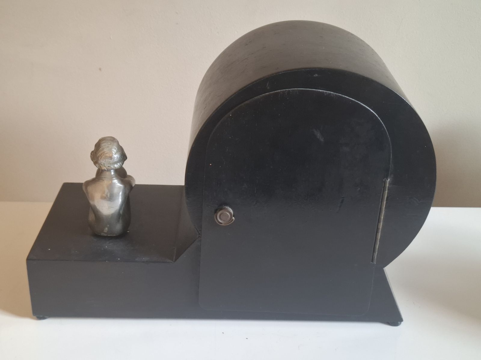 Art Deco Chiming Mantle Clock, Haller Foreign German Mechanism Circa Late 1920s. photo vintage