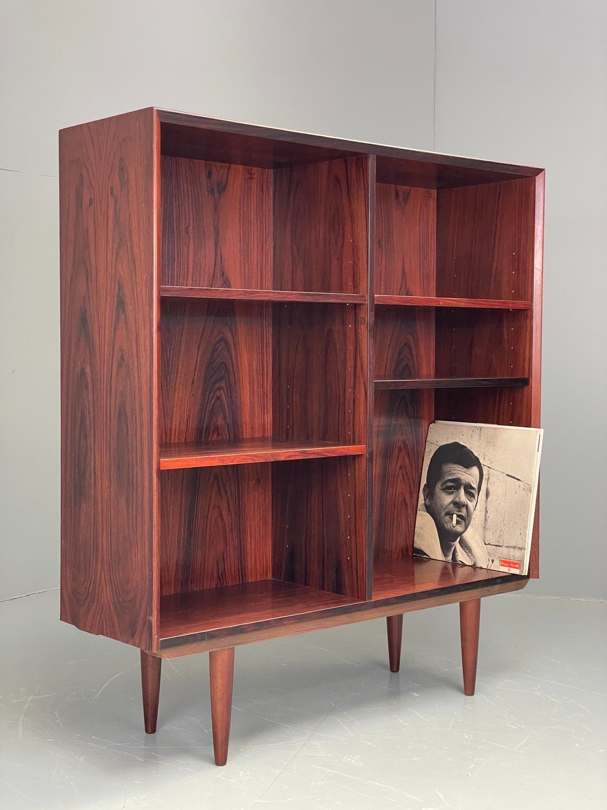 Vintage 1960s Danish Bookcase By Brouer Darkwood Mid Century Shelving Eb12064 photo furniture