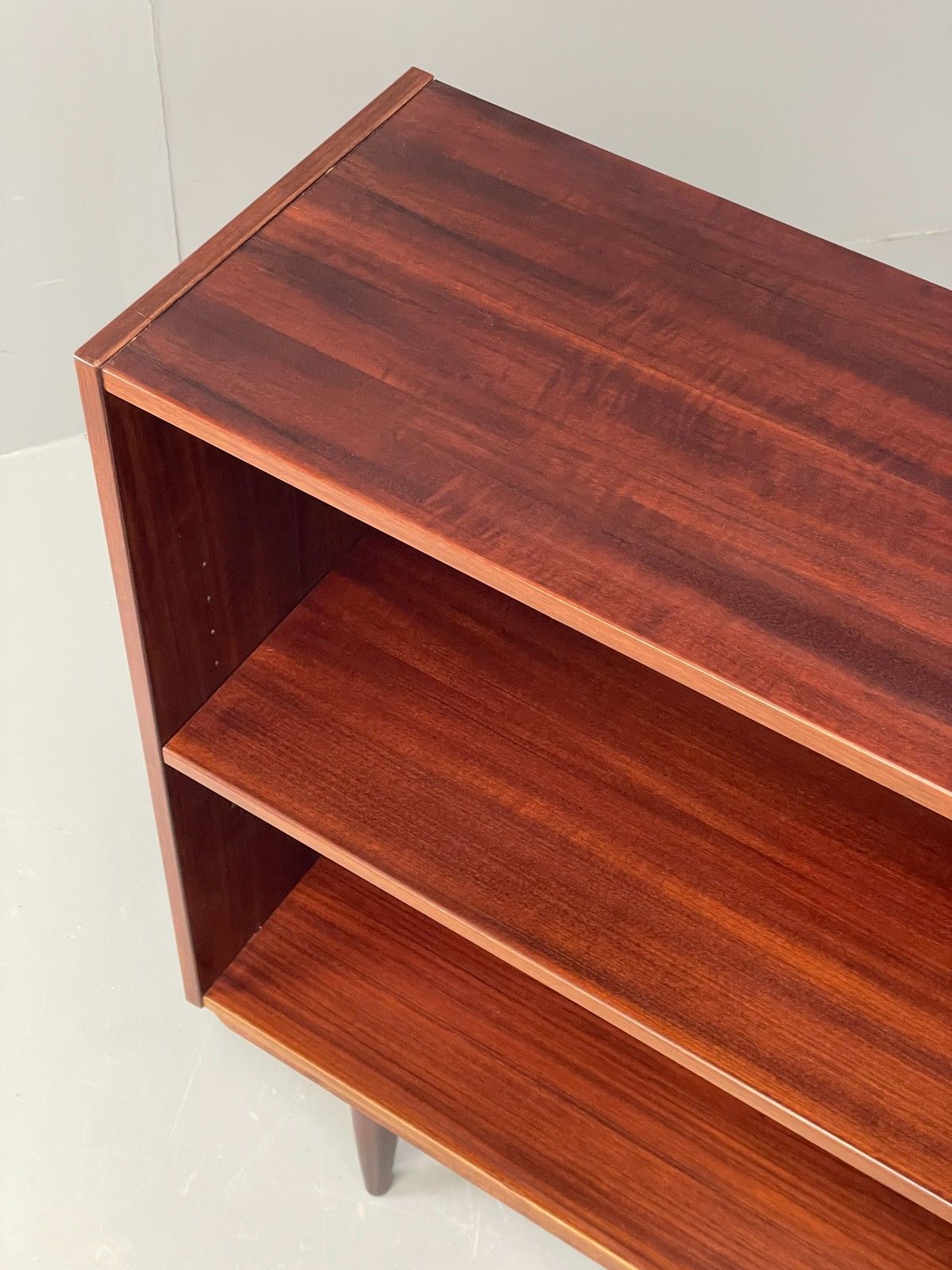 photo vintage Vintage 1970s Danish Bookcase Darkwood Retro Record Shelving Eb12066