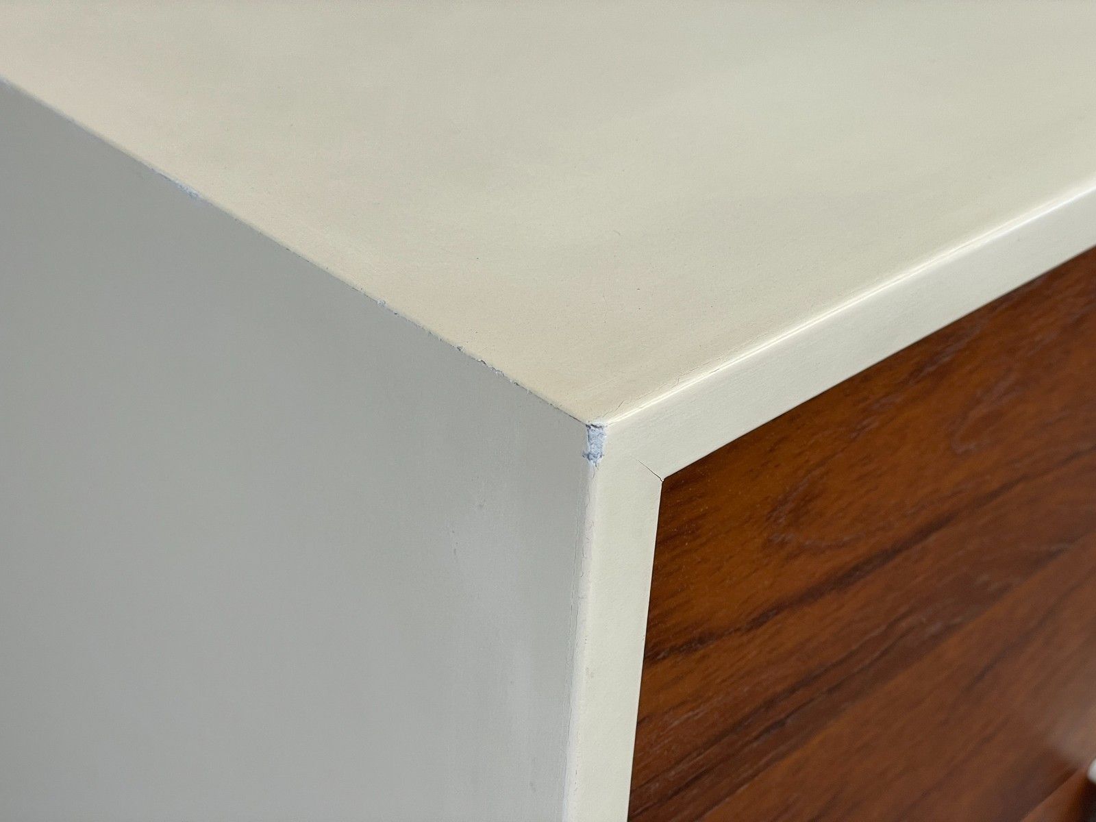 photo vinterior Vintage Chest Of Drawers 1970s Teak White Retro Chunky Handles Eb12070