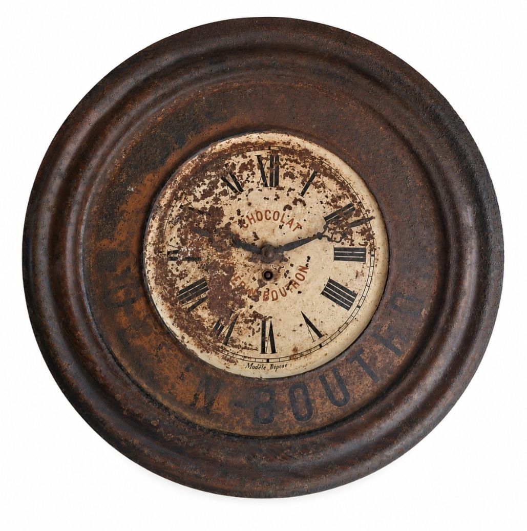 French Metal Guérin Boutron Chocolate Advertising Wall Clock