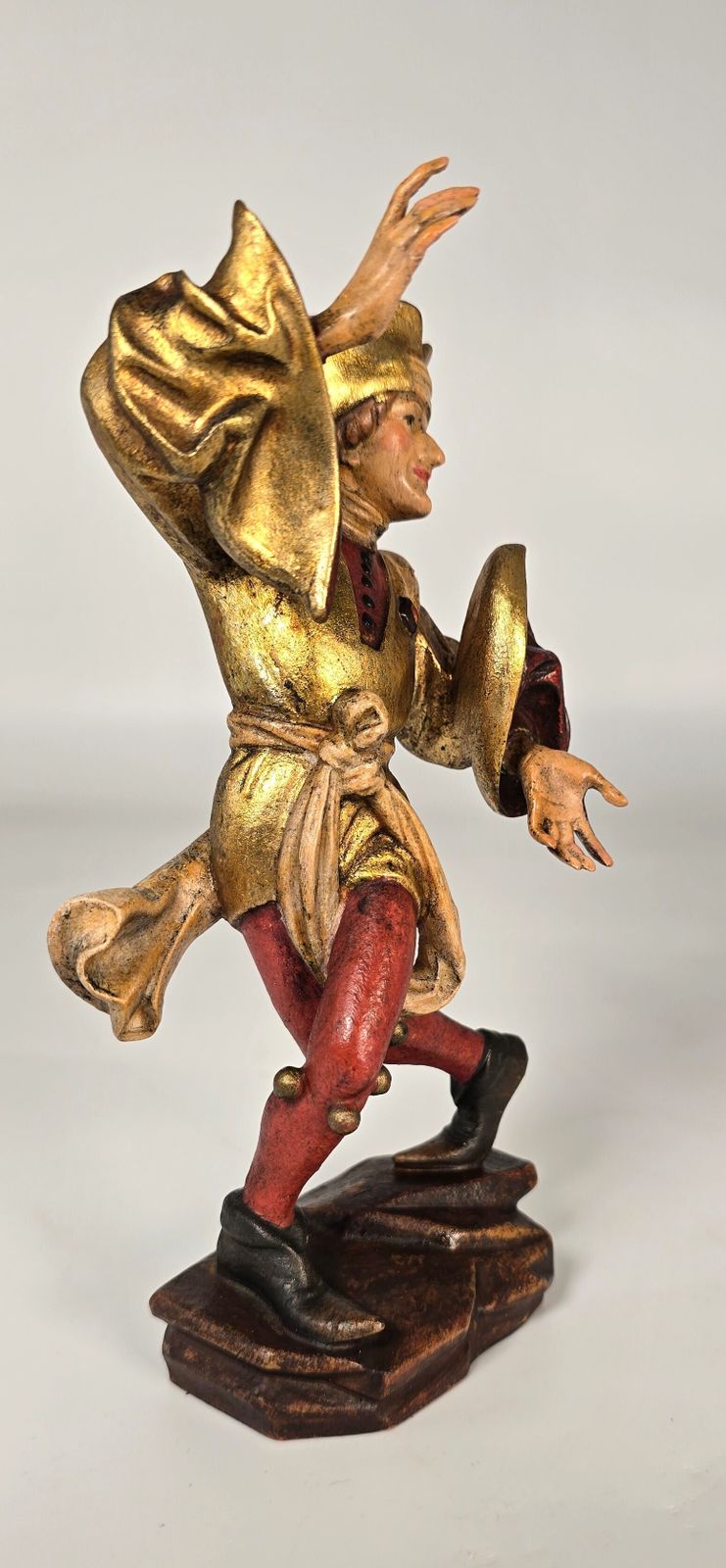 photo furniture A Pair Of Swiss Or Black Forest Carved And Polychrome And Gilt Painted Jester Figures Circa 1930