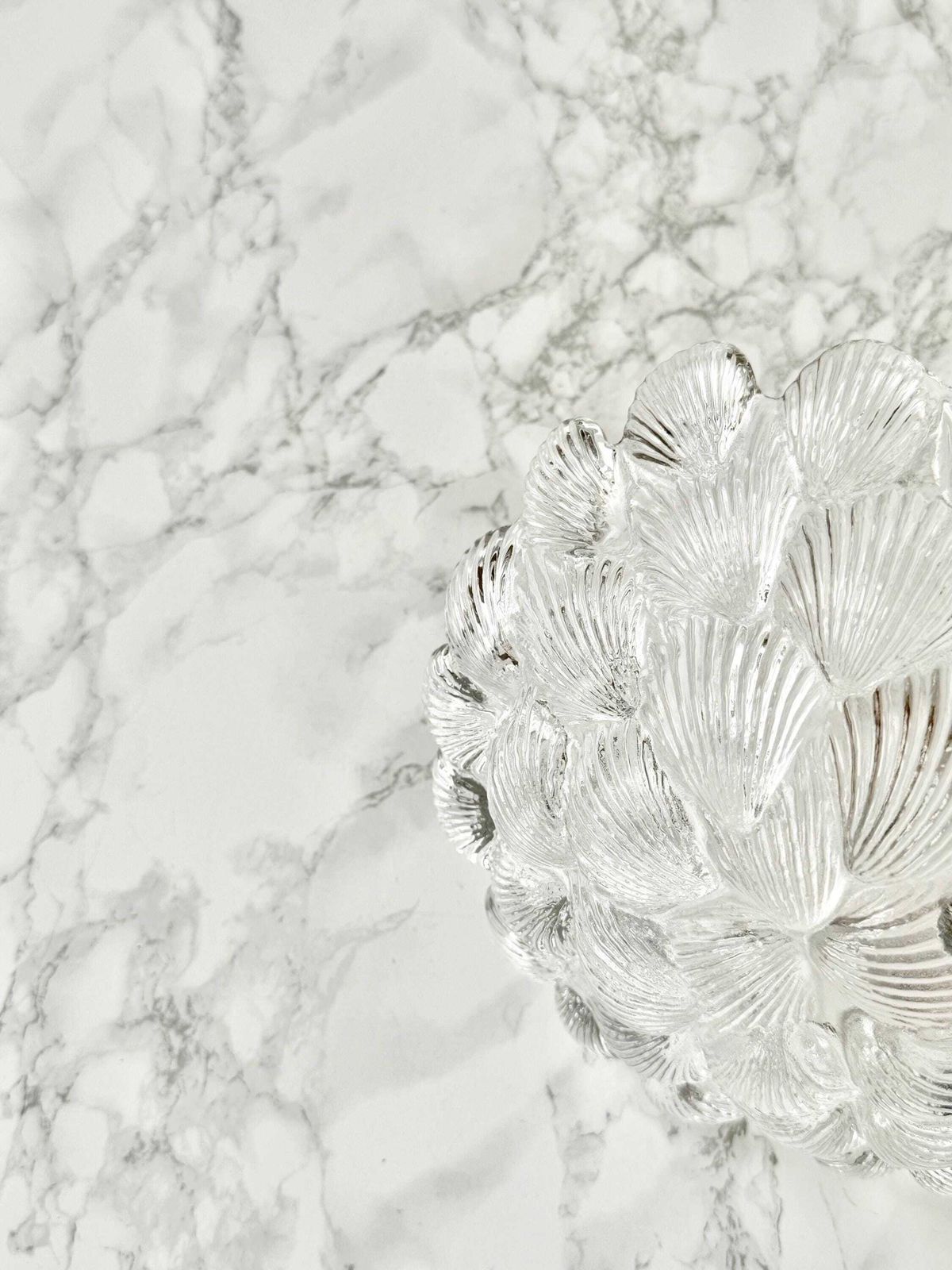 Vintage Bowl Per Lütken Royal Copenhagen Moulded Crystal With A Raised Shell Decor Translucent Scandinavian Danish Designer Piece Top Table photo vintage