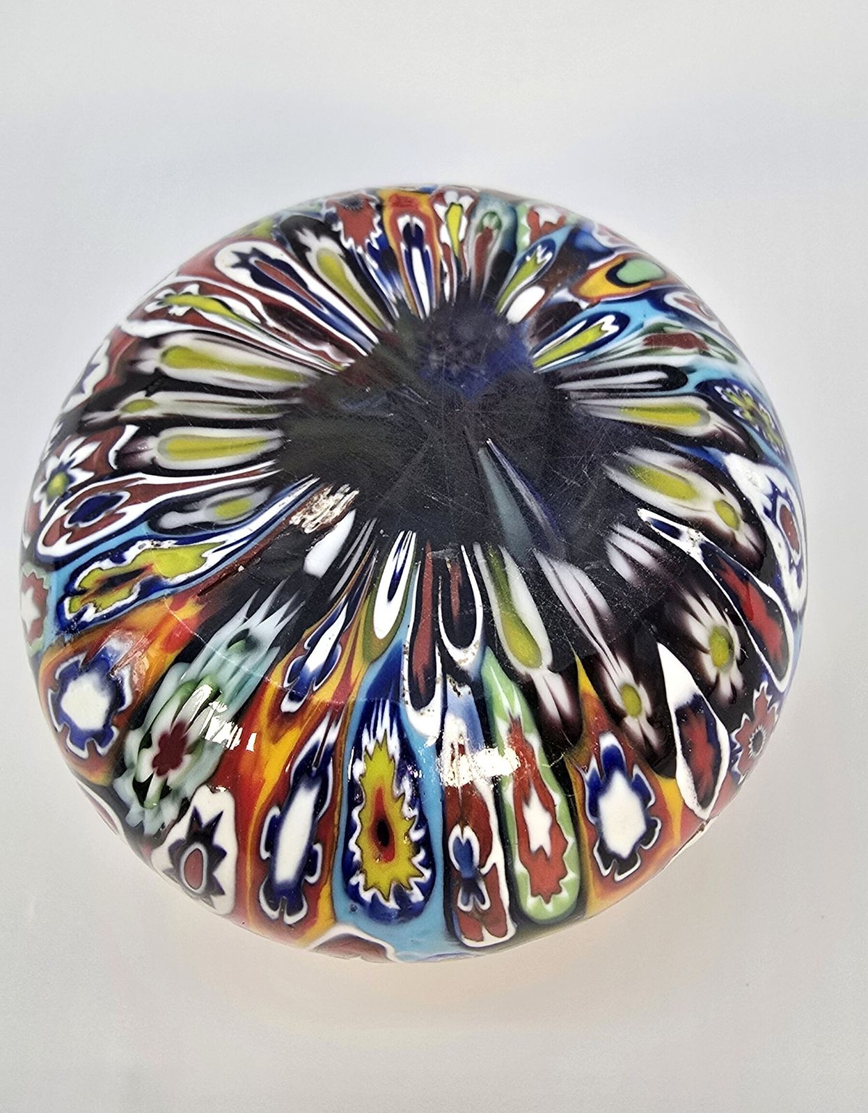Millefiori Glass Paperweight, Italian Circa 1920 , Very Tactile Not Smooth. photo 355.99