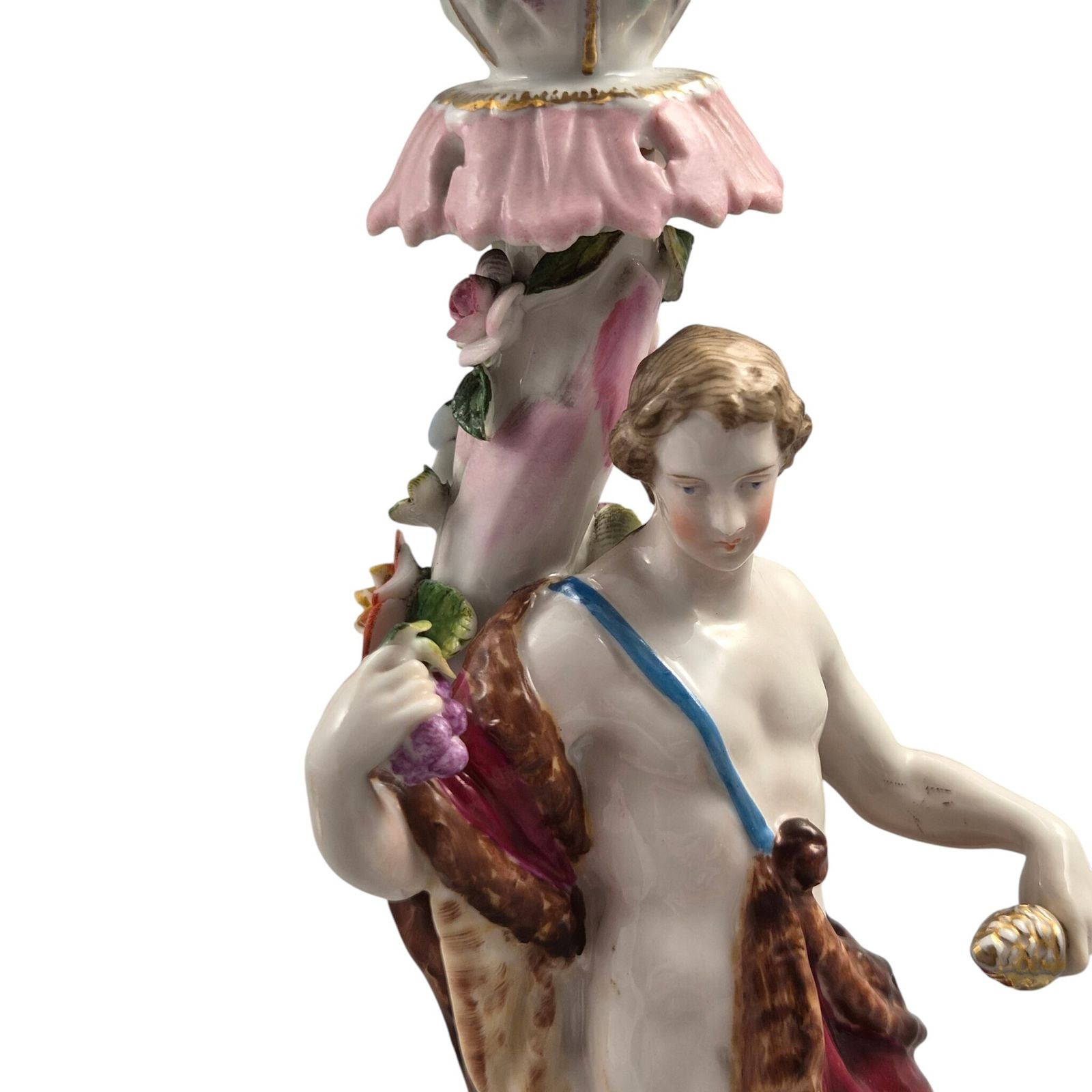 Volkstedt R. Eckert & Co. Allegorical Porcelain Candlesticks C.1895 photo buy