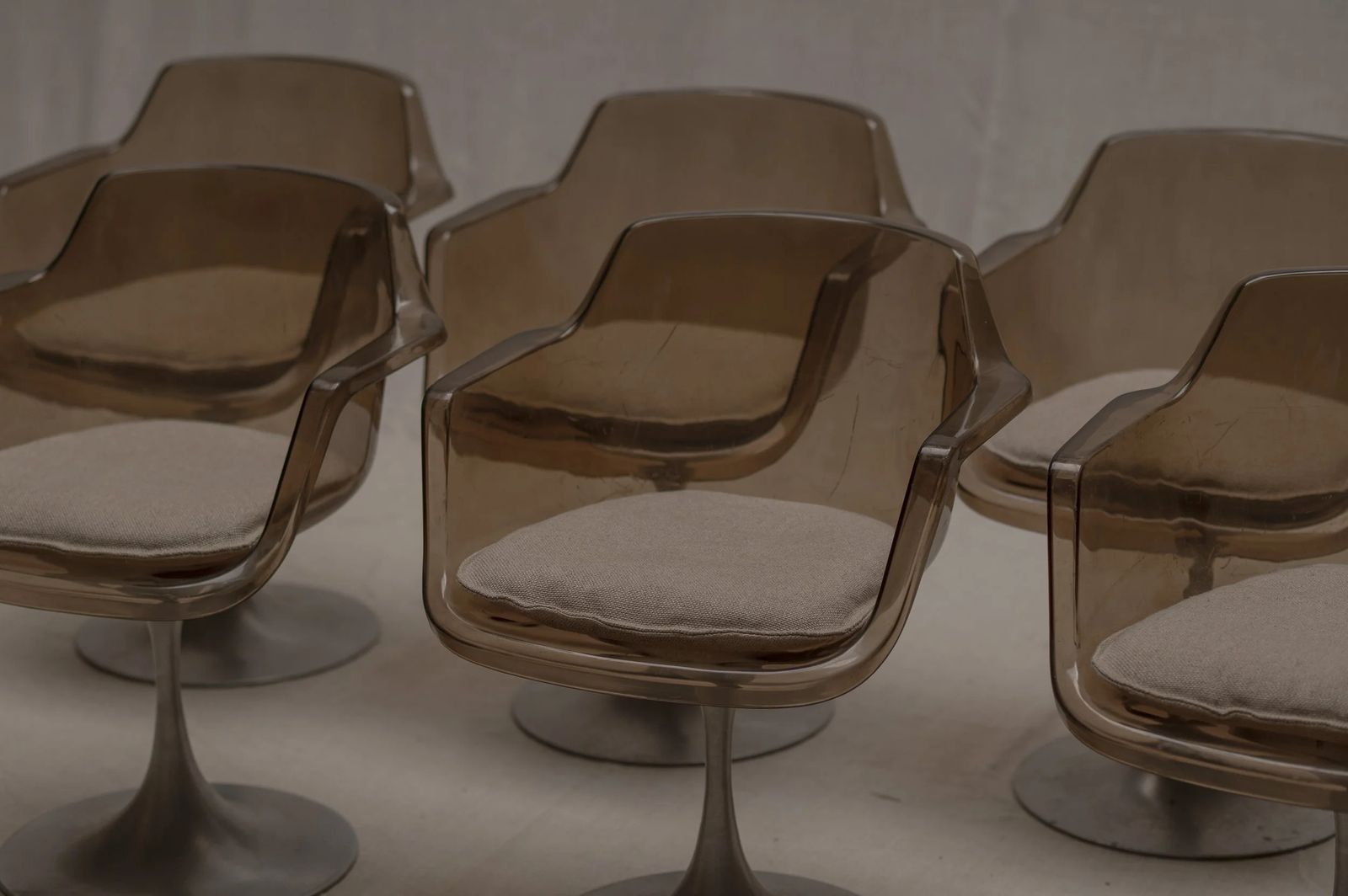 Set Of Six Space Age Dining Chairs, France Circa 1970s photo Furniture