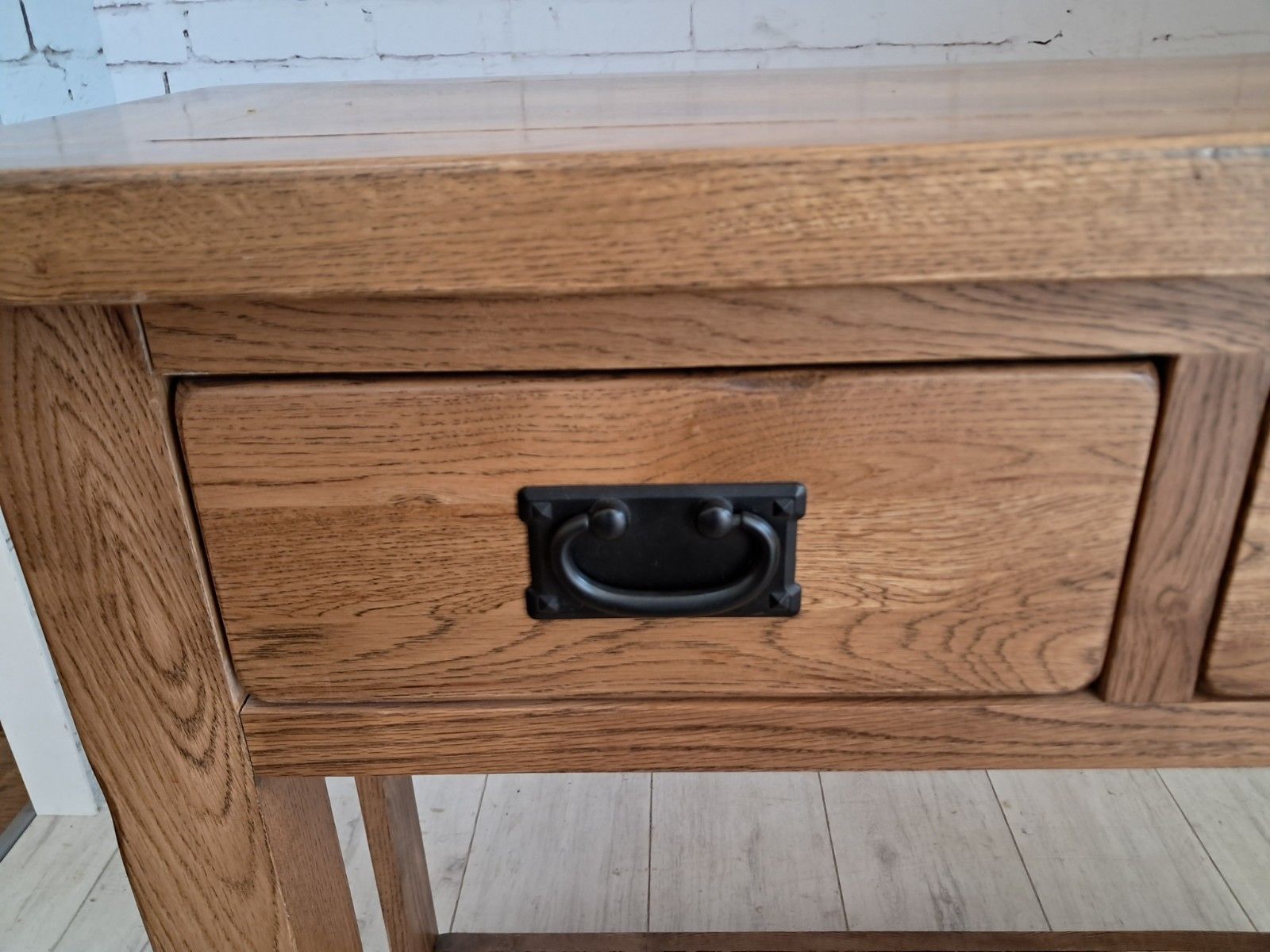 photo for sale Vintage Country Oak Console Hall Table / Side Table Farmhouse Style 1980