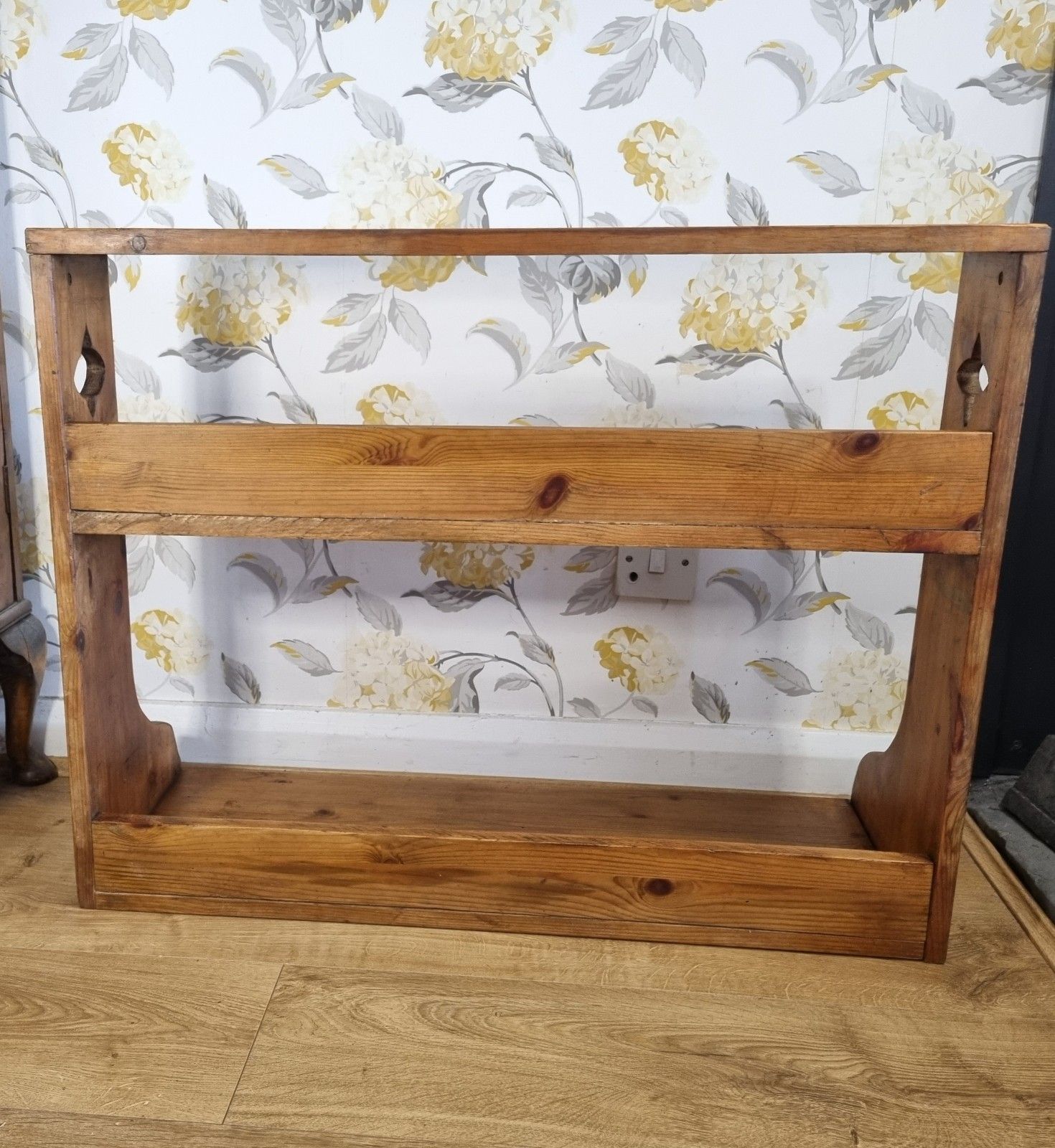 Antique Pine Kitchen Shelf  Wall Mounted Freestanding Rustic Country House photo vinterior