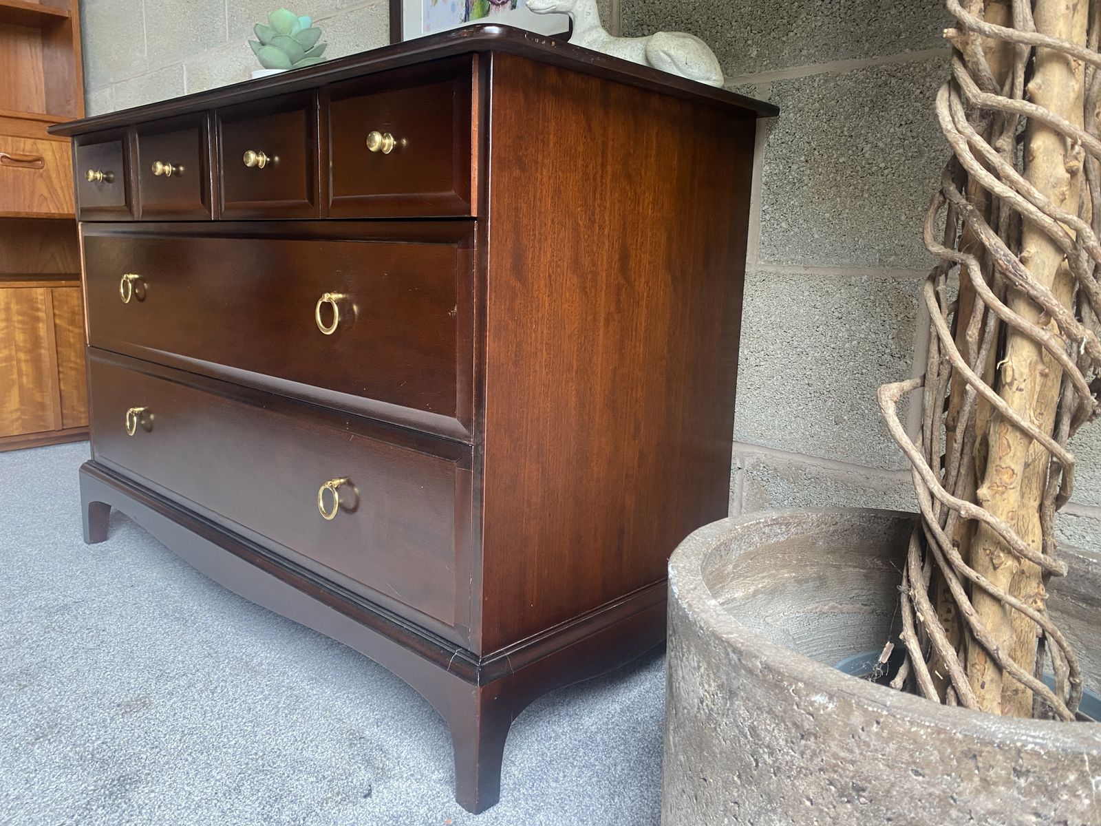 Mid Century Stag Minstrel Lowboy 6 Drawer Chest photo vinterior