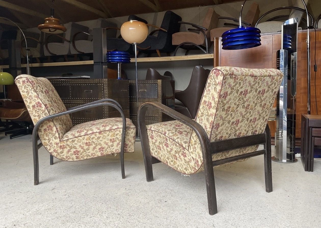 photo vinterior Set Of 2 Armchairs By Karel Kozelka & Antonín Kropáček For Praha Interier 50s