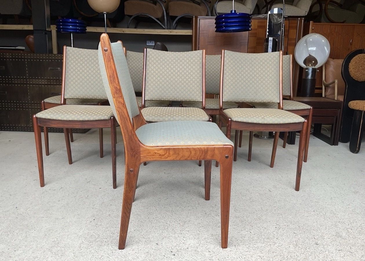 Furniture Set Of 8 Danish Dining Chairs By Johannes Andersen For Uldum Møbler photo