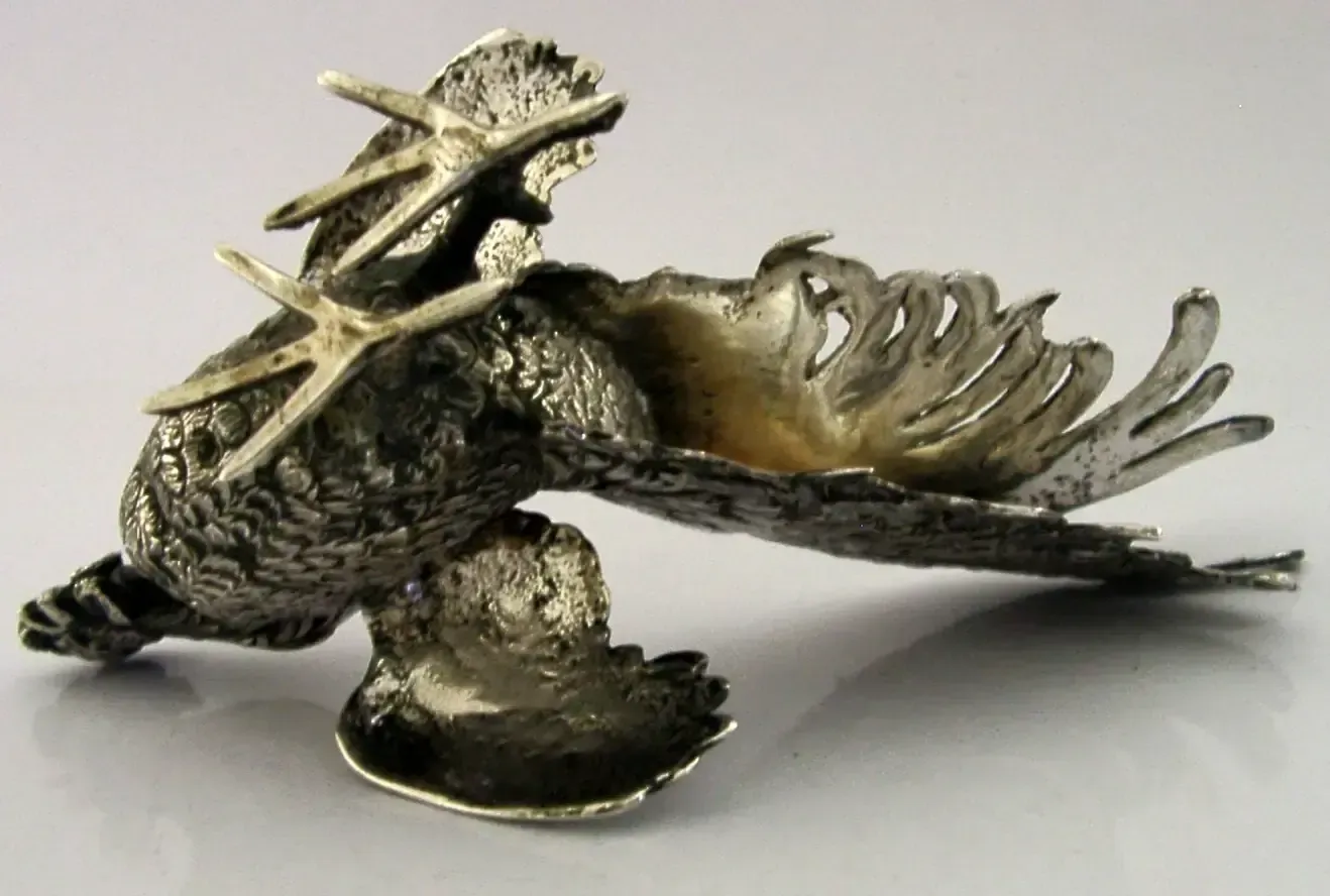Figurine de coq en argent massif 833, 178 g, vers 1960 photo vintage