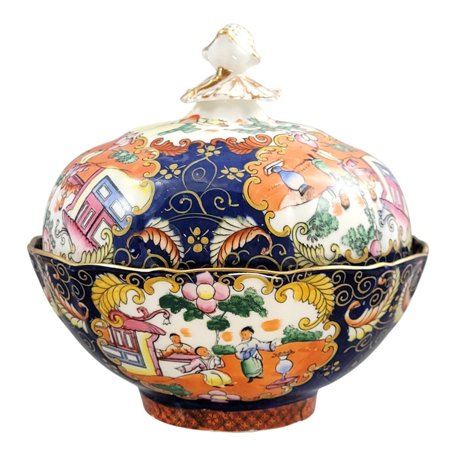 Mason’s Patent Ironstone Large Covered Bowl, Chinoiserie Pattern, C.1820 photo for sale