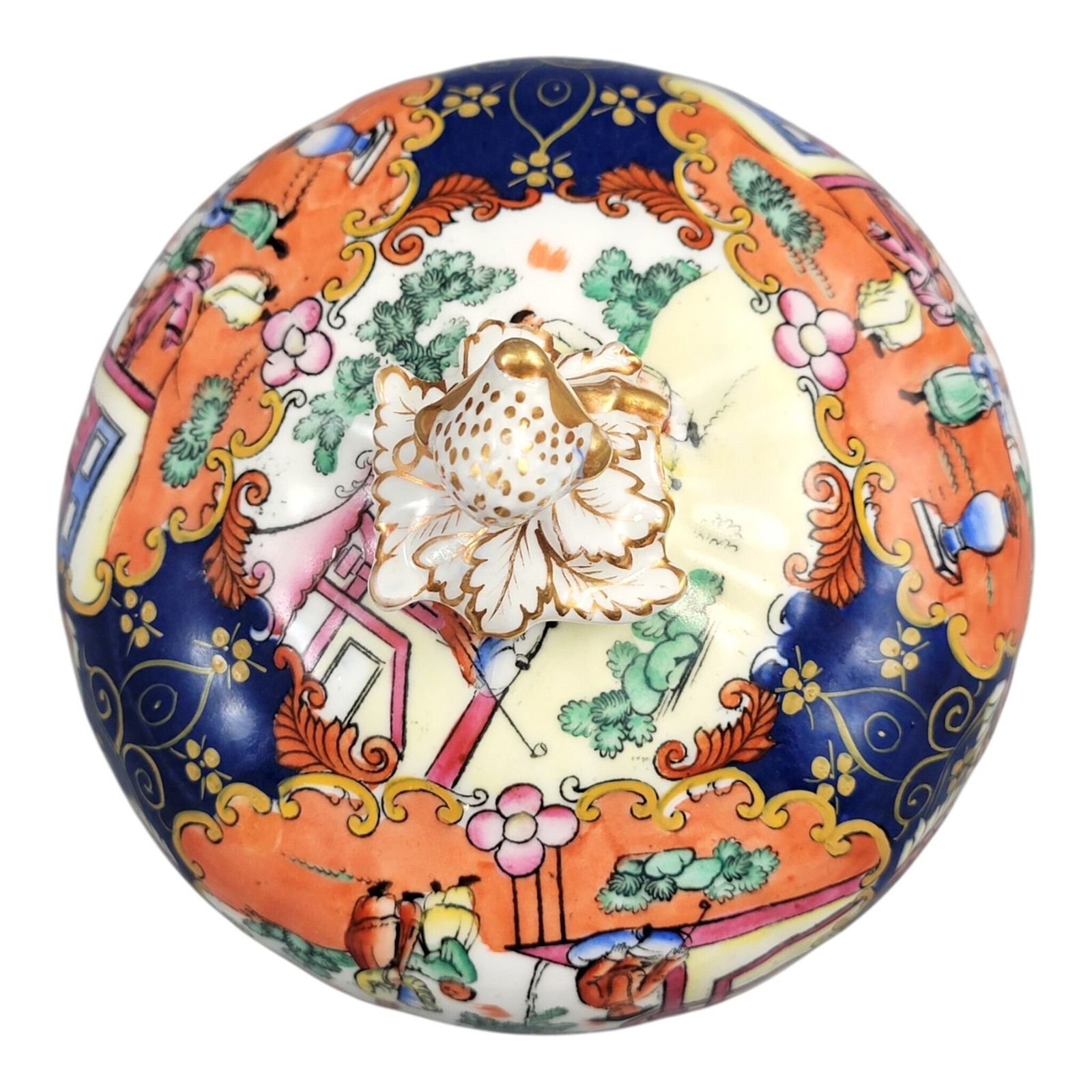 photo for sale Mason's Patent Ironstone grote gedekte schaal, Chinoiserie-patroon, ca. 1820