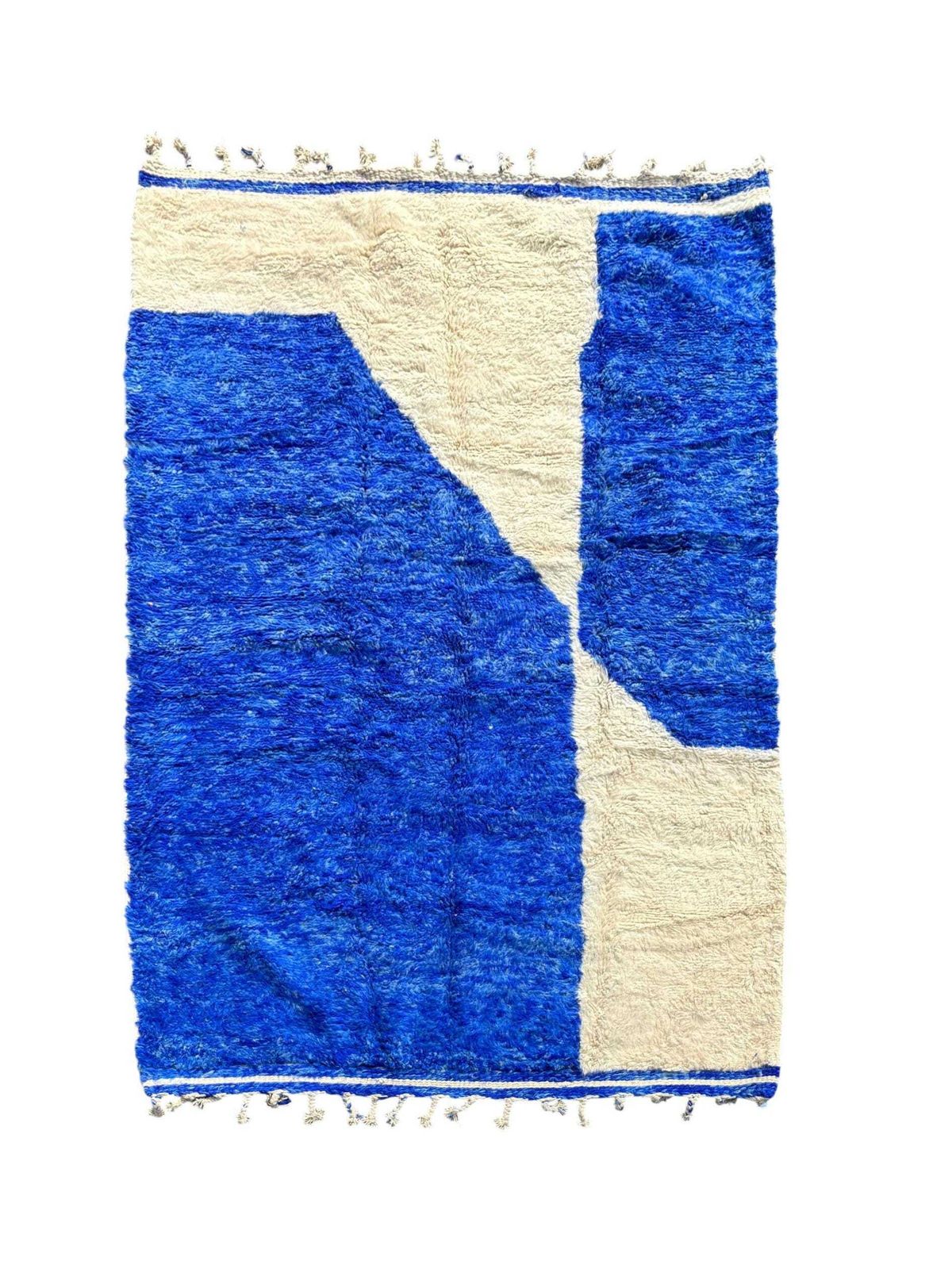 Tapis marocain Mrirt en laine fait main 190x290 cm - Tapis berbère moderne - Tapis bleu - Décoration contemporaine photo furniture