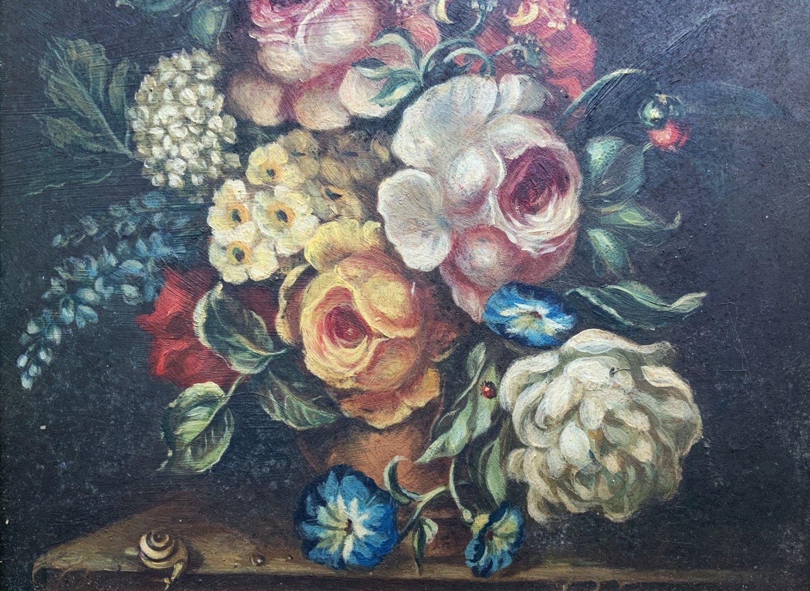 Beautiful Late 19th Century Dutch Antique Still Life Tulips & Roses Oil Painting photo 299.0